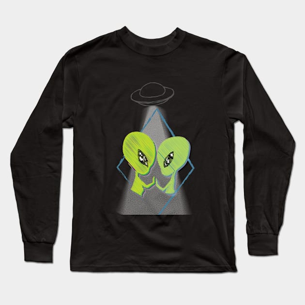 Alien Love Long Sleeve T-Shirt by PandaCreative